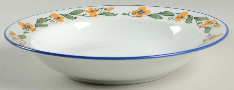 Wild Flowers Yellow Rim Soup Bowl by Dansk-1