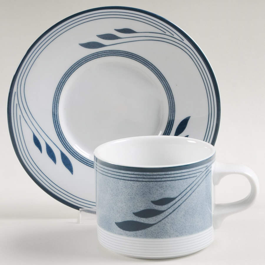 Willoworks Blue Flat Cup & Saucer Set by Dansk-1