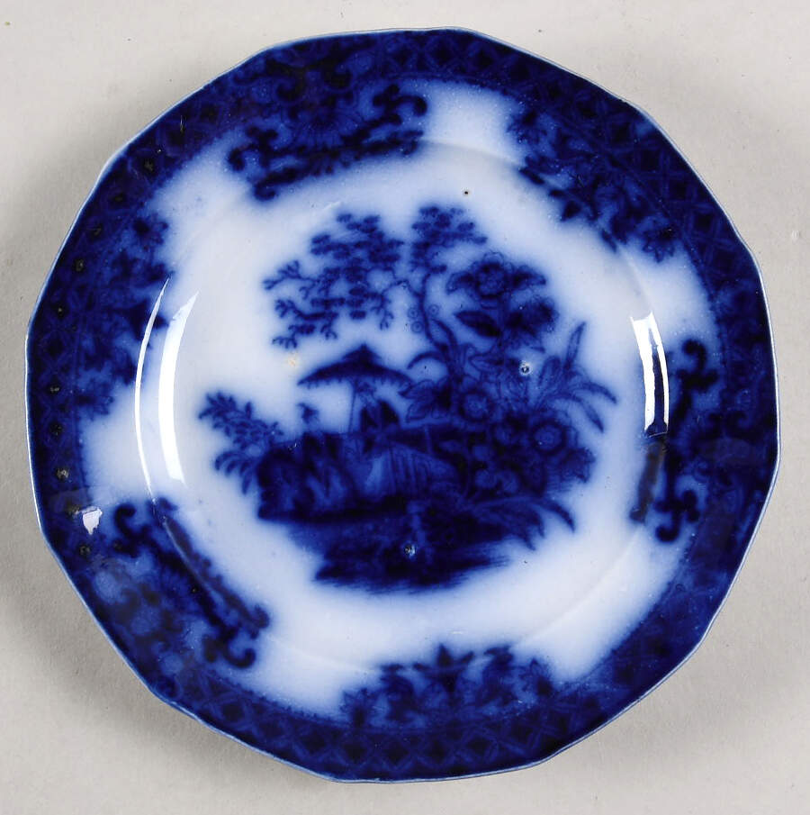 Amoy (Flow Blue) Bread & Butter Plate by Davenport-1