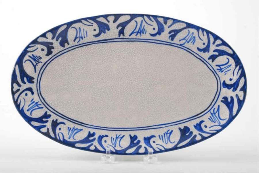 Rabbit 12" Oval Serving Platter by Dedham-1