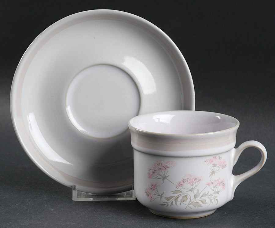Brittany Pale Mauve Flat Cup & Saucer Set by Denby-Langley-1
