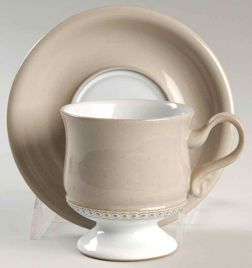 Champagne Footed Cup & Saucer Set by Denby-Langley-1