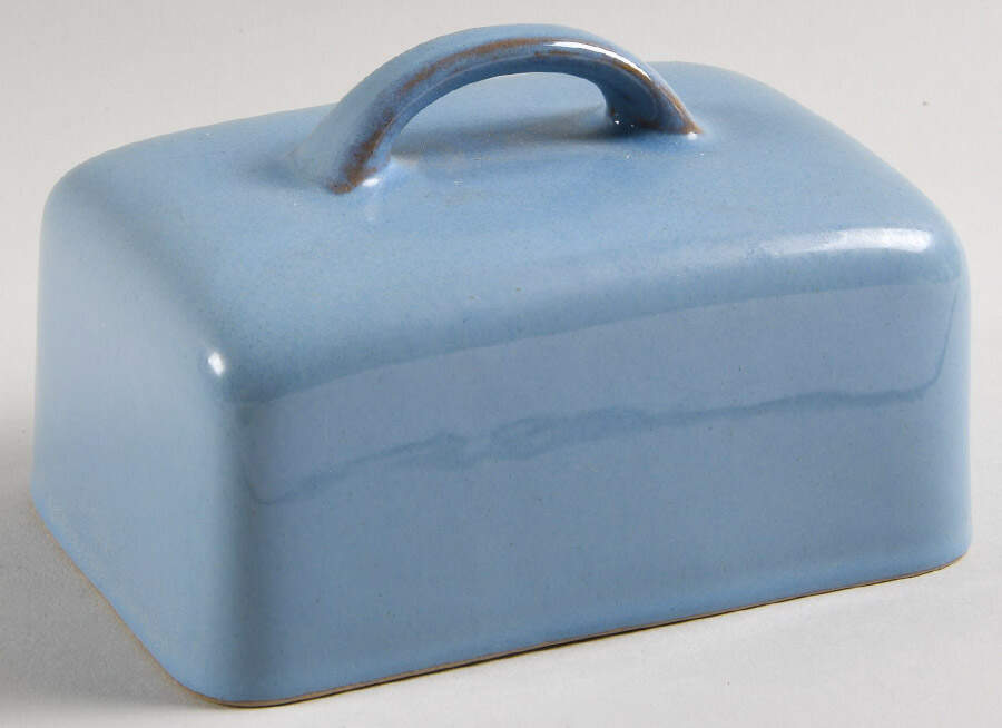 Colonial Blue Lid for Rectangular Butter by Denby-Langley-1