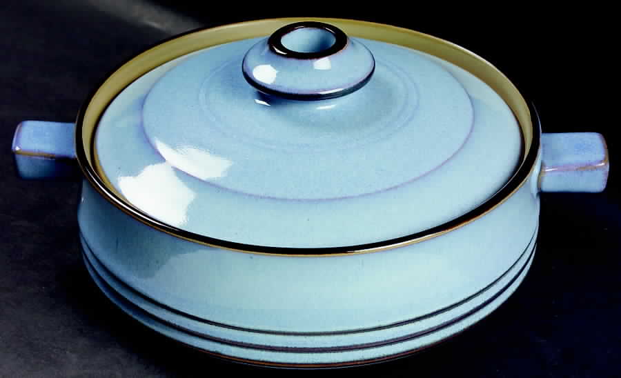 Corfu Blue and Rust 1.25 Qt Round Covered Casserole by Denby-Langley-1