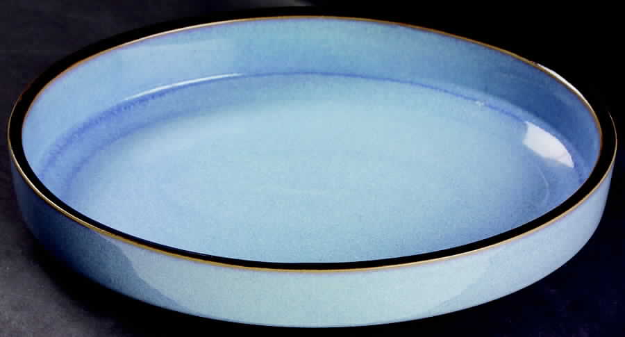 Corfu Blue and Rust 11" Oval Baker by Denby-Langley-1