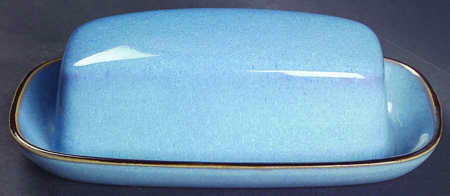 Corfu Blue and Rust 1/4 Lb Covered Butter by Denby-Langley-1