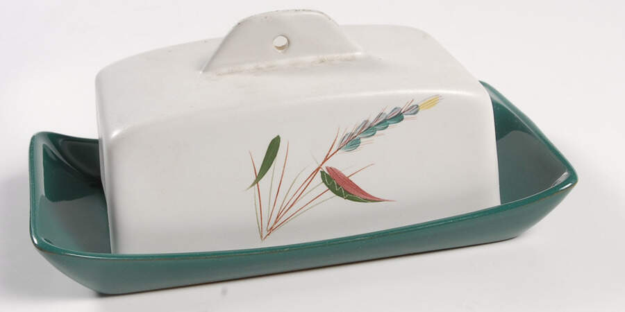 Greenwheat Rectangular Cheese Dish with Lid by Denby-Langley-1