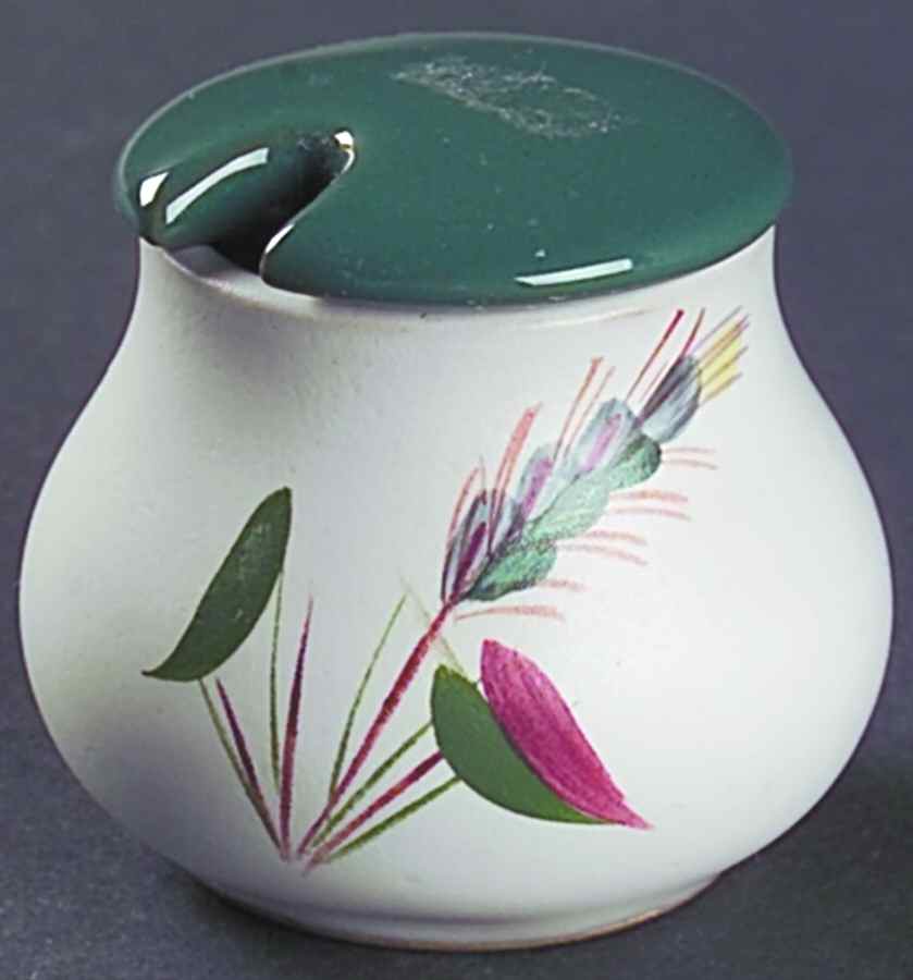 Greenwheat Mustard Jar & Lid with Spoon by Denby-Langley-1