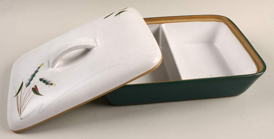 Greenwheat Rectangular Covered Divided Vegetable by Denby-Langley-1