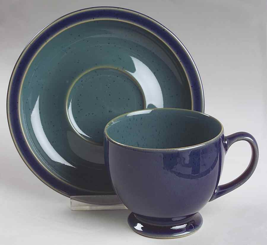 Harlequin Footed Cup & Saucer Set by Denby-Langley-1