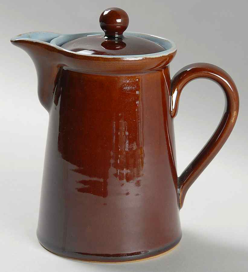 Homestead Brown Mini Coffee Pot & Lid by Denby-Langley-1