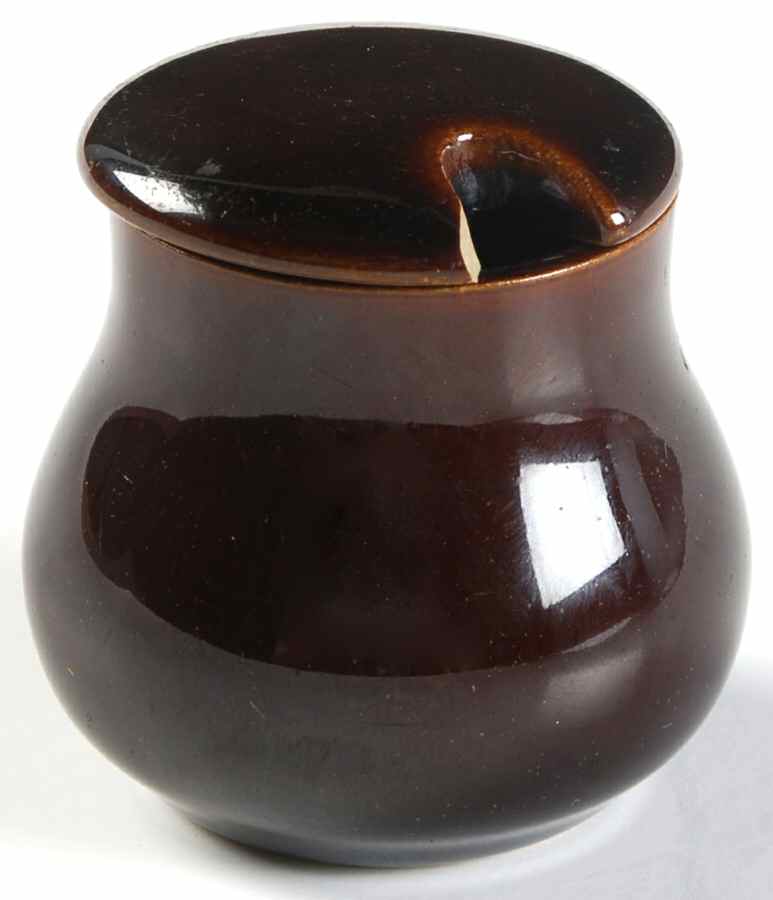 Homestead Brown Mustard Jar & Lid by Denby-Langley-1