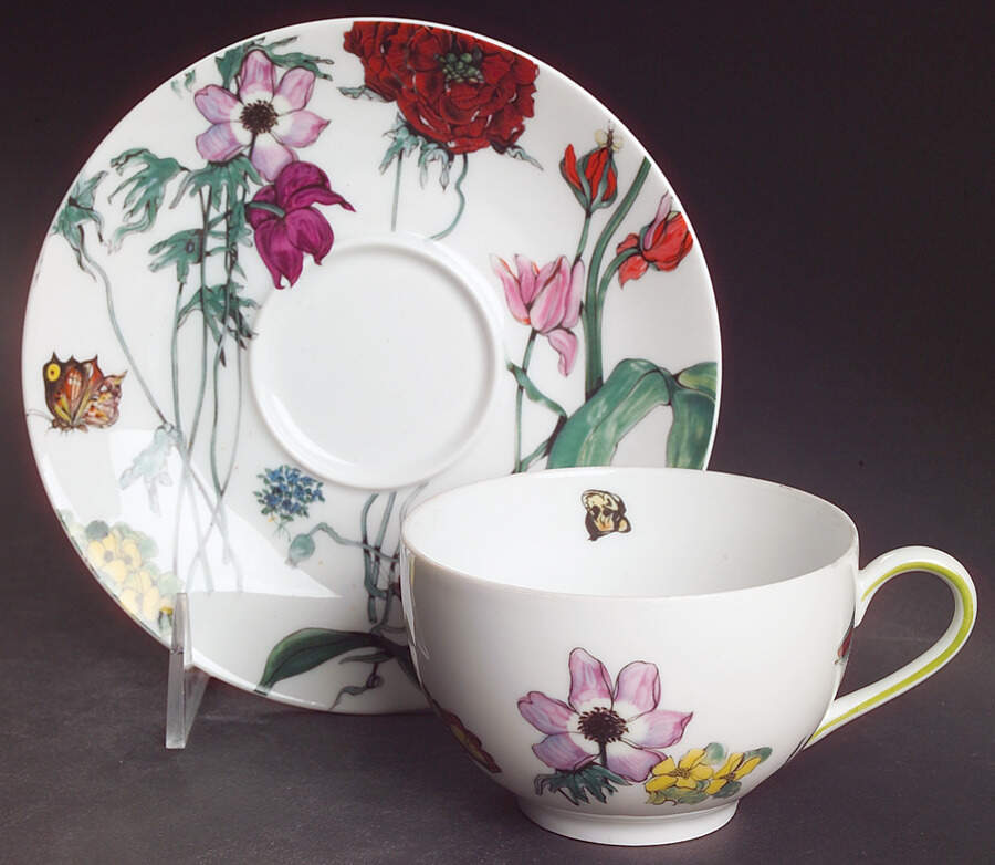 Jardin De Fleurs Flat Cup & Saucer Set by Denby-Langley-1