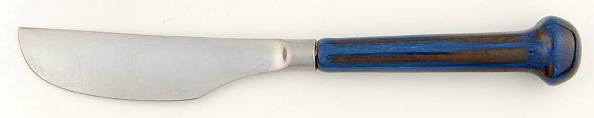 Regency-Blue (Stainless) Hollow Handle Butter Spreader by Denby-1