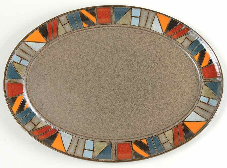 Marrakesh 14" Oval Serving Platter by Denby-Langley-1