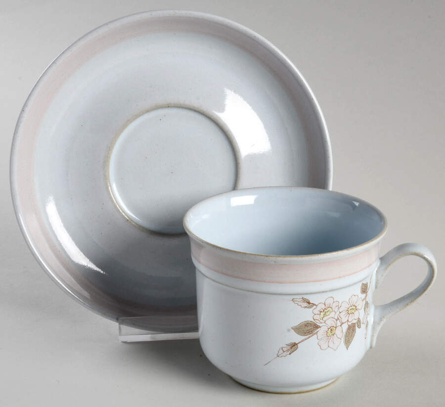 Normandy Flat Cup & Saucer Set by Denby-Langley-1