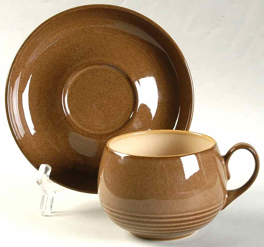 Pampas Flat Cup & Saucer Set by Denby-Langley-1