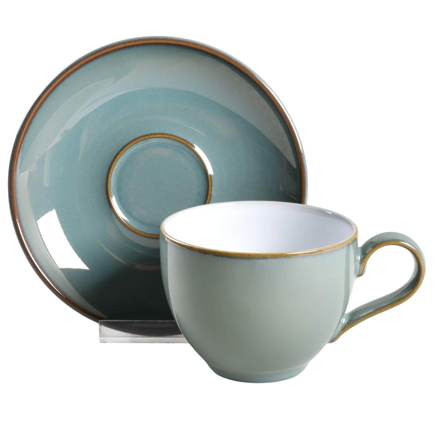 Regency Green Flat Cup & Saucer Set by Denby-Langley-1