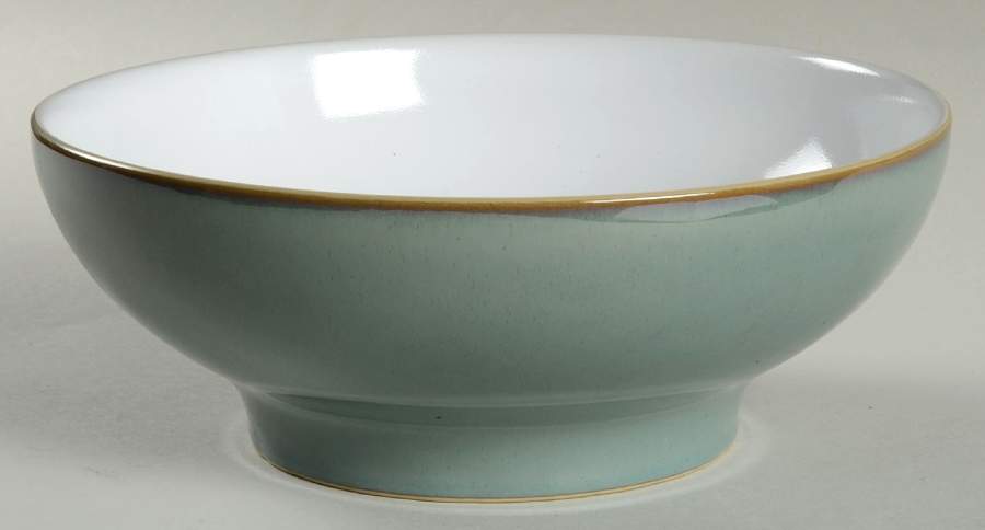 Regency Green 9" Round Pedestal Serving Bowl by Denby-Langley-1