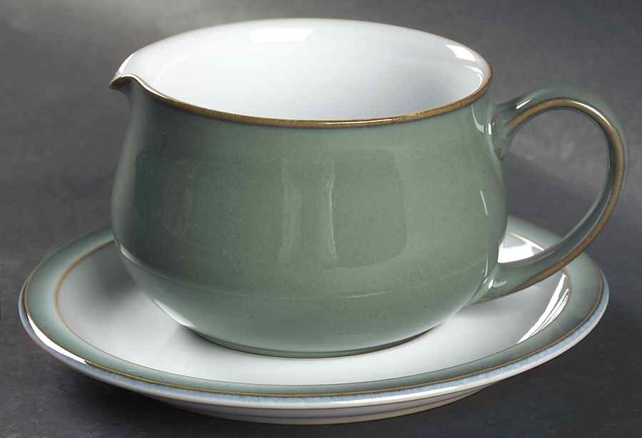 Regency Green Gravy Boat & Stand (Breakfast Saucer) by Denby-Langley-1