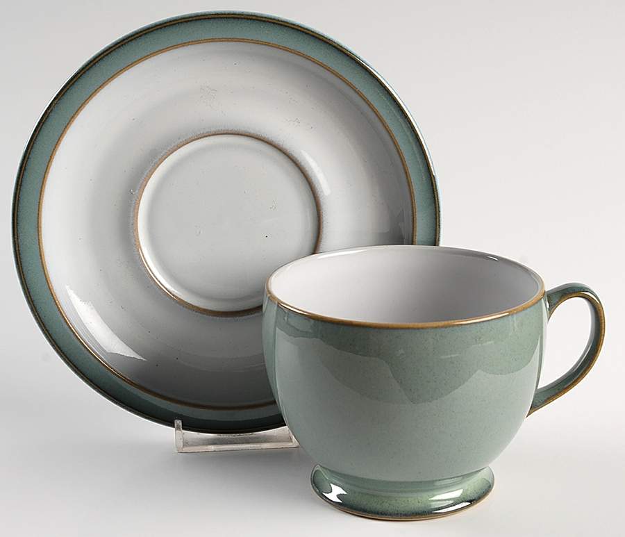 Regency Green Breakfast Cup & Saucer Set by Denby-Langley-1