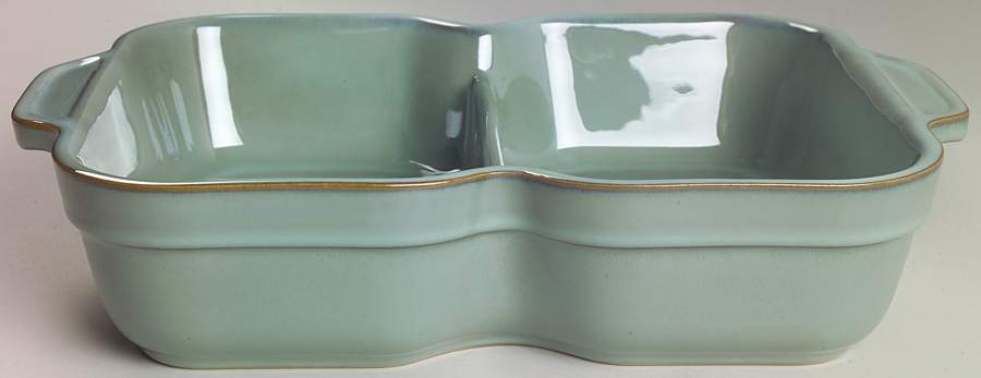 Regency Green Rectangular Divided Vegetable Bowl by Denby-Langley-1