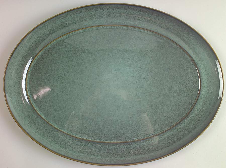 Regency Green 14" Oval Serving Platter by Denby-Langley-1
