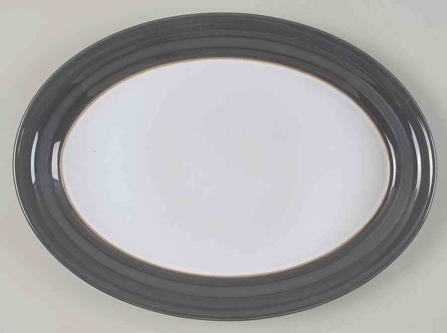 Savile Grey 12" Oval Serving Platter by Denby-Langley-1