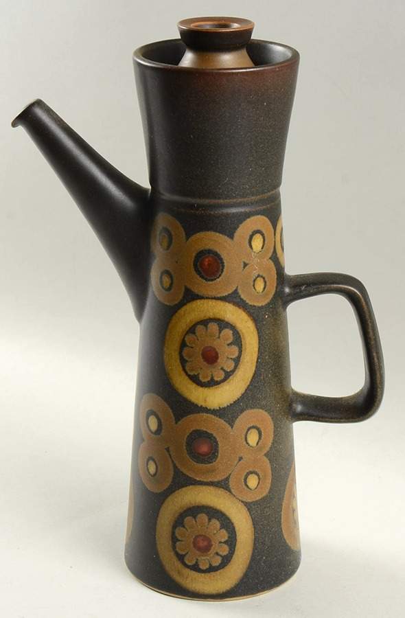 Samarkand Brown Coffee Pot & Lid by Denby-Langley-1