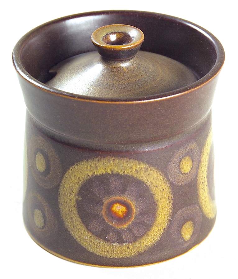 Samarkand Brown Mini Sugar Bowl & Lid by Denby-Langley-1