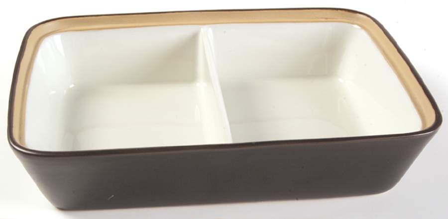 Samarkand Brown Rectangular Covered Divided Vegetable No Lid by Denby-Langley-1