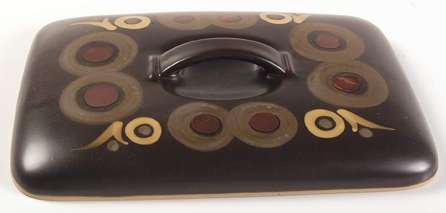 Samarkand Brown Lid for Rectangular Covered Divided Vegetable by Denby-Langley-1