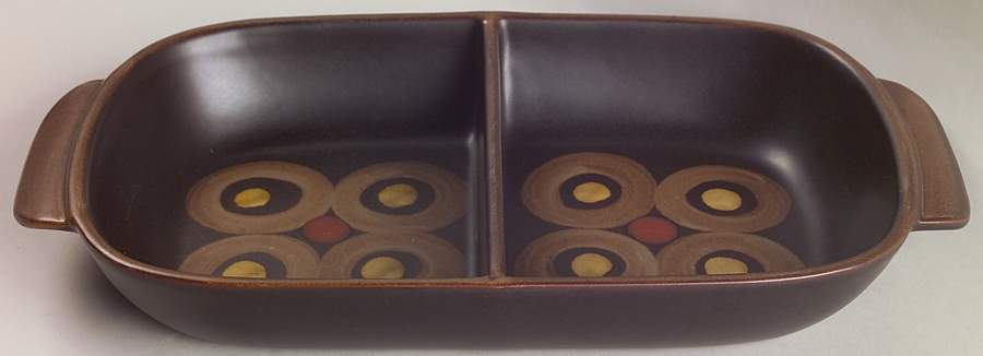 Samarkand Brown Rectangular Divided Vegetable Bowl by Denby-Langley-1