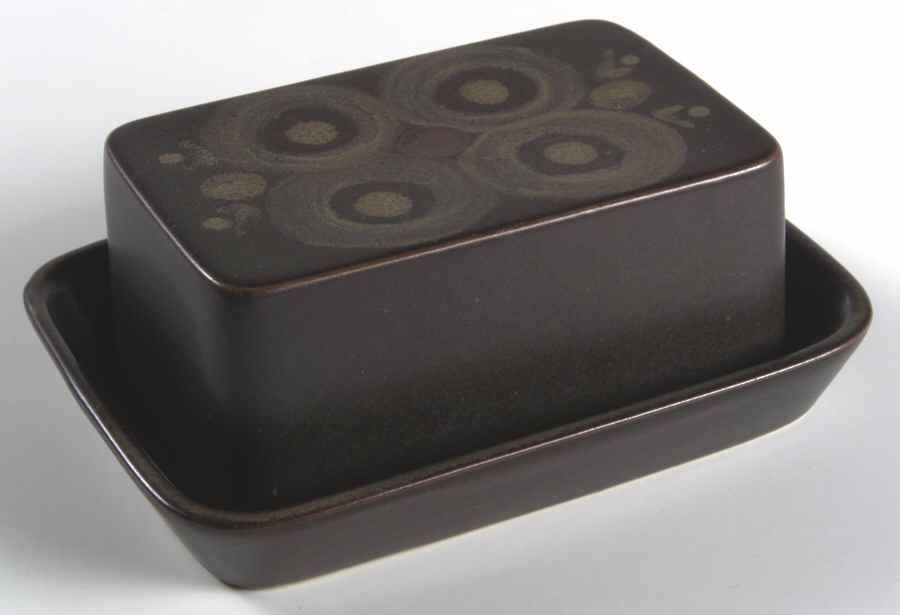 Samarkand Brown Rectangular Covered Butter by Denby-Langley-1