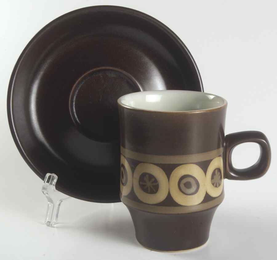 Samarkand Brown Chocolate Cup & Saucer Set by Denby-Langley-1
