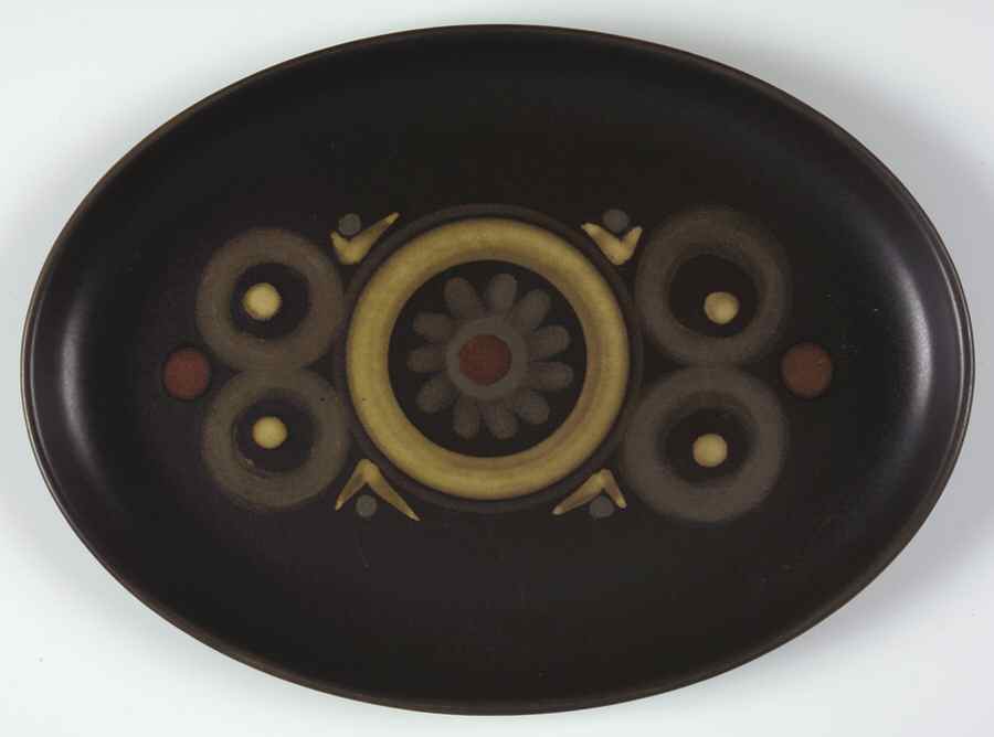 Samarkand Brown 12" Oval Serving Platter by Denby-Langley-1