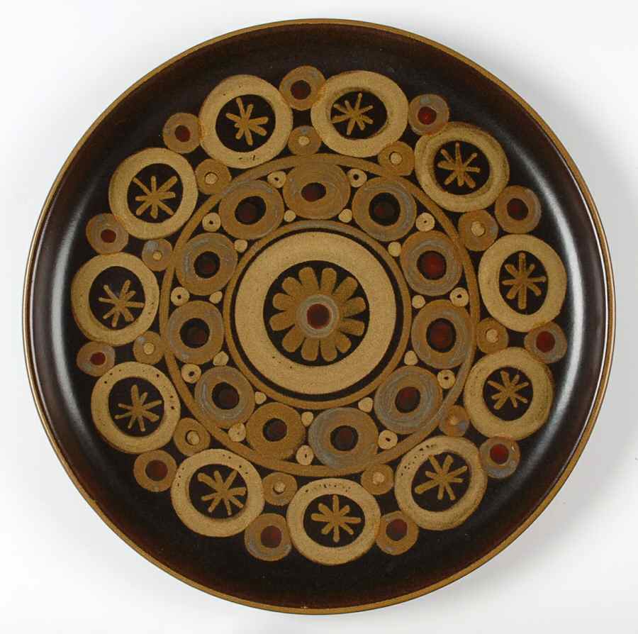 Samarkand Brown 14" Chop Plate (Round Platter) by Denby-Langley-1