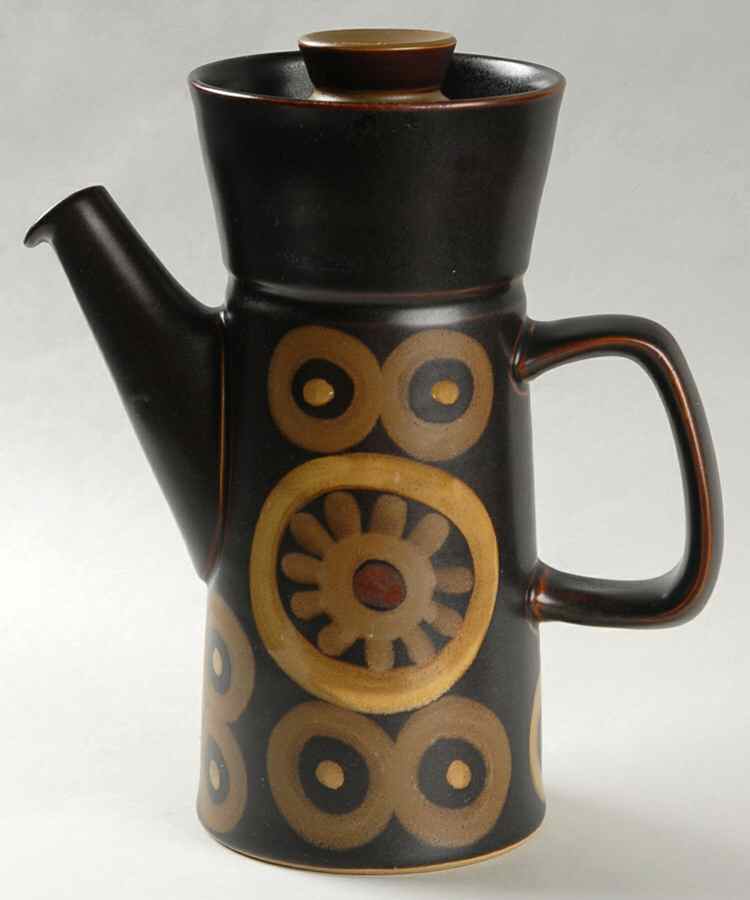 Samarkand Brown Coffee Pot & Lid by Denby-Langley-1