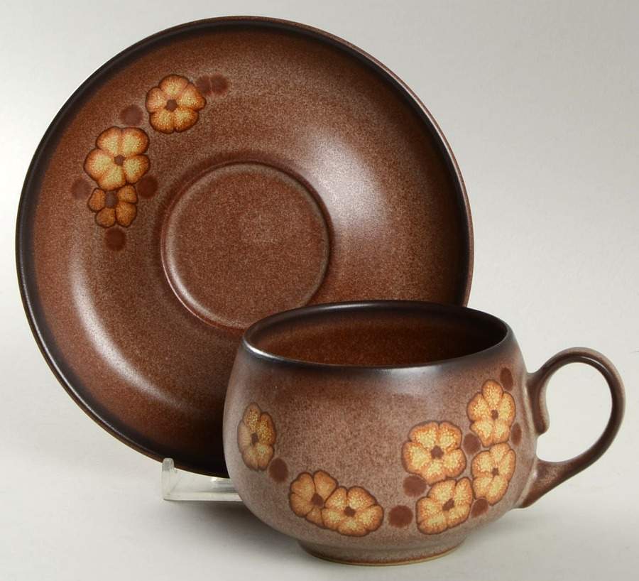 Sandstone Flat Cup & Saucer Set by Denby-Langley-1