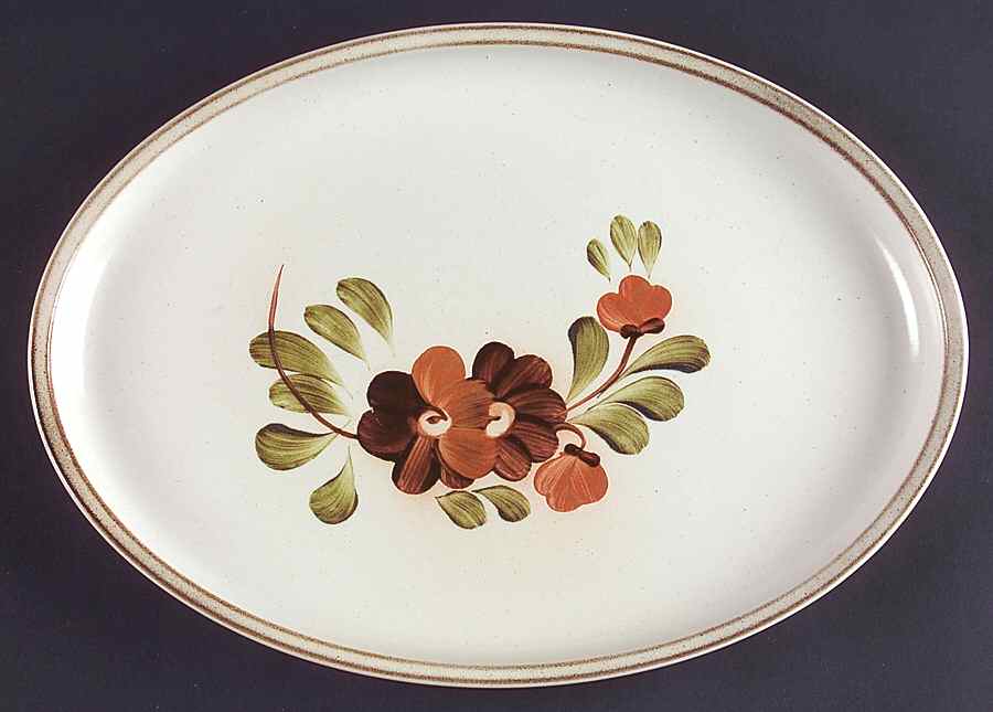 Serenade (Stoneware) 12" Oval Serving Platter by Denby-Langley-1