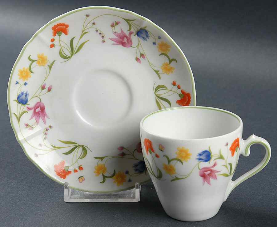 Tea Party Flat Demitasse Cup & Saucer Set by Denby-Langley-1