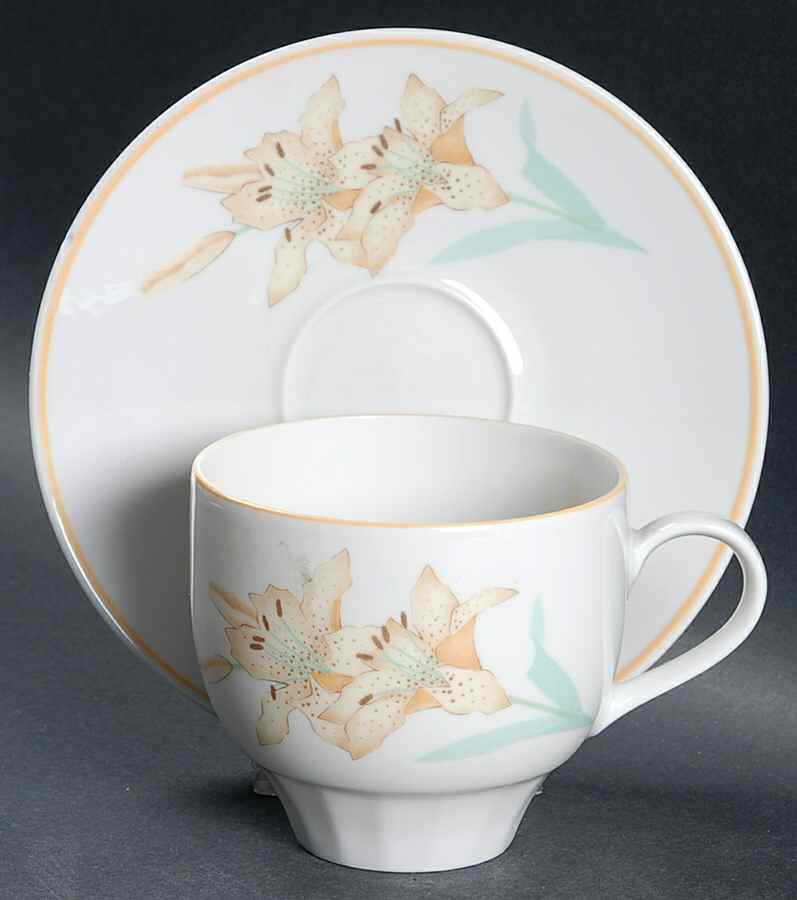 Whisper (Water Garden Line) Flat Cup & Saucer Set by Denby-Langley-1
