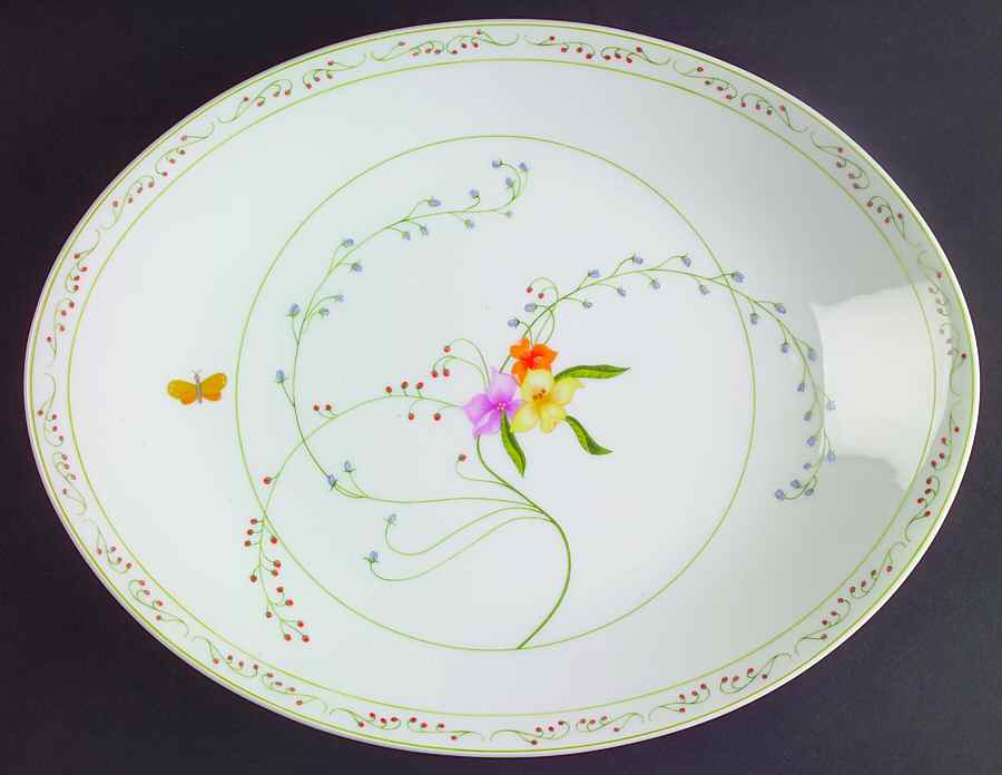 Wild Bouquet 13" Oval Serving Platter by Denby-Langley-1
