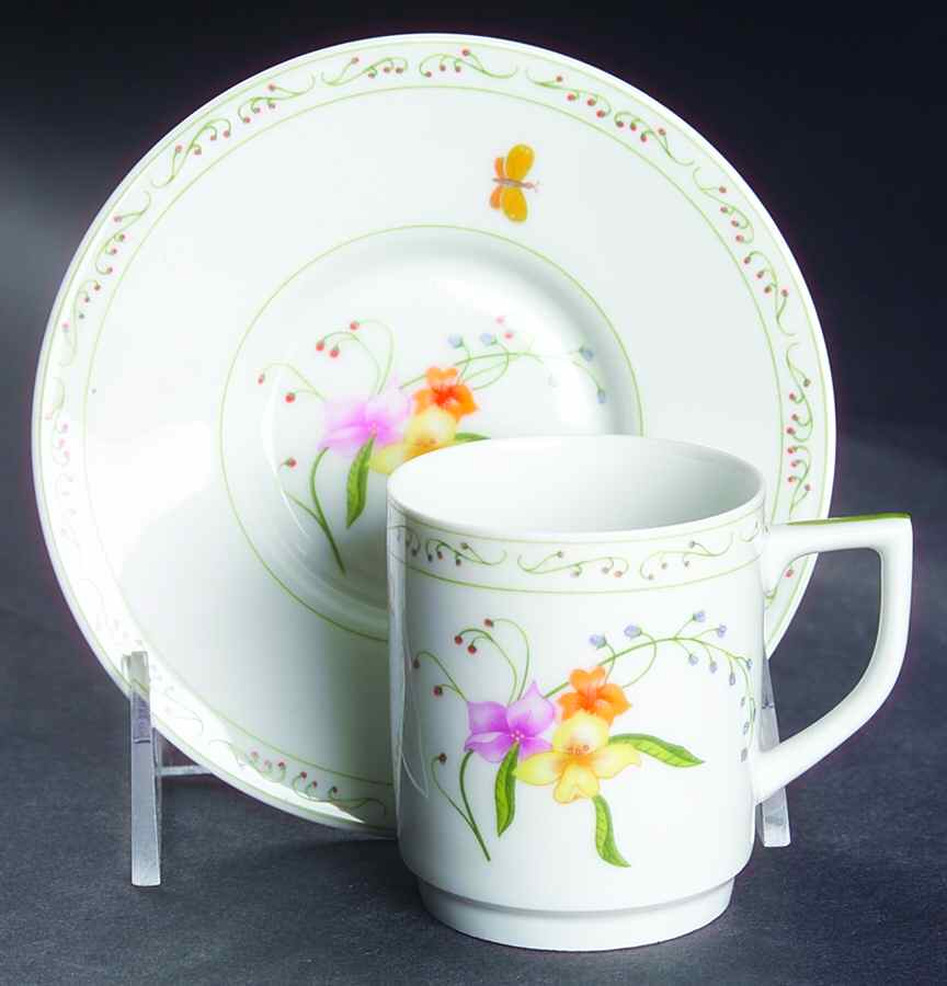 Wild Bouquet Flat Demitasse Cup & Saucer Set by Denby-Langley-1