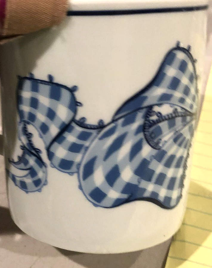 Blue Gingham Mug by Philippe Deshoulieres-1