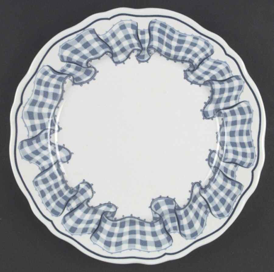 Blue Gingham Dinner Plate by Philippe Deshoulieres-1
