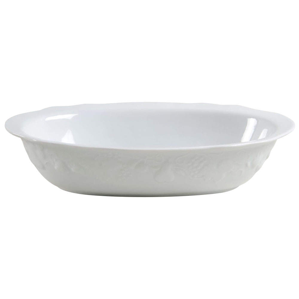 California (Blanc De Blanc) 10" Oval Vegetable Bowl by Philippe Deshoulieres-1