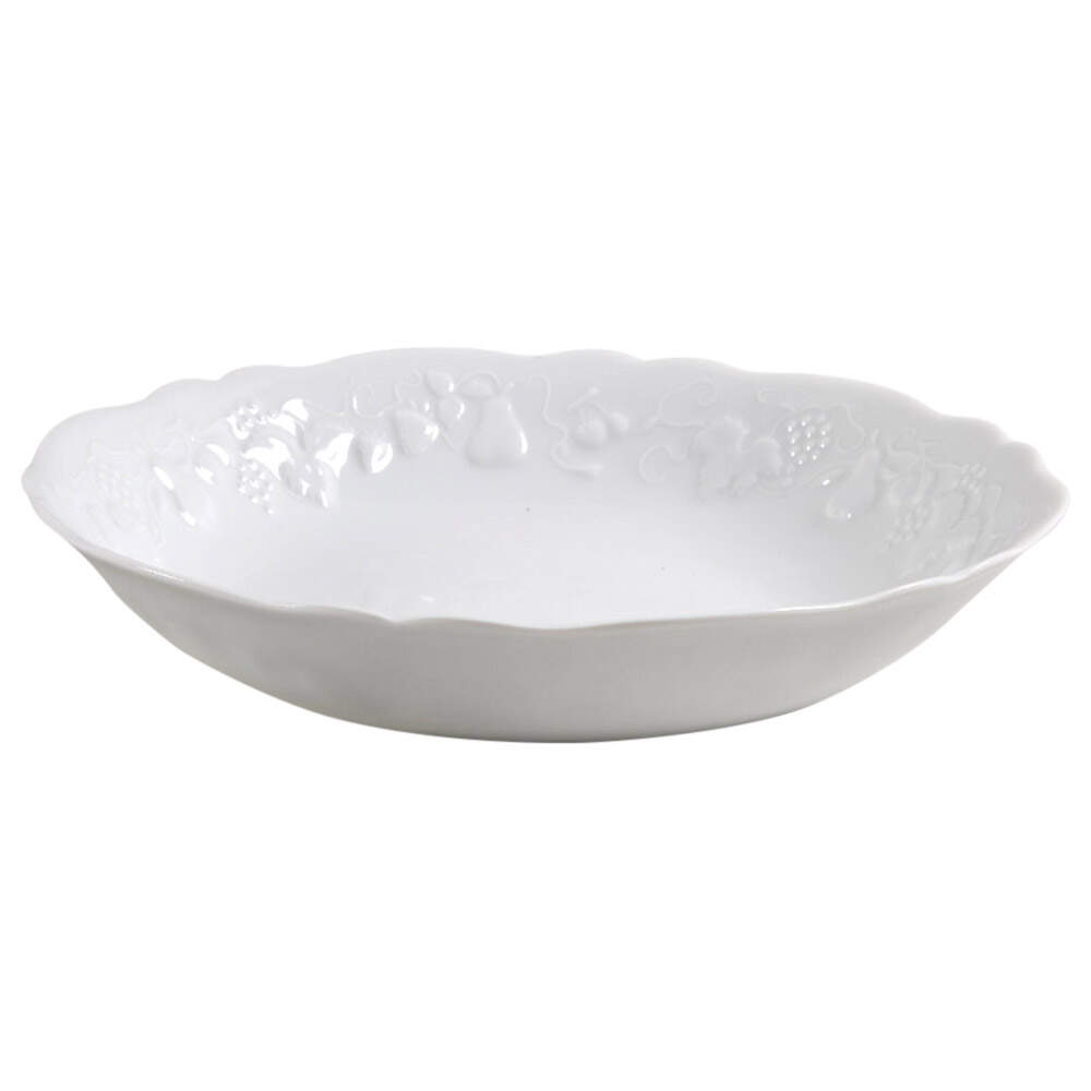 California (Blanc De Blanc) 11" Round Vegetable Bowl by Philippe Deshoulieres-1
