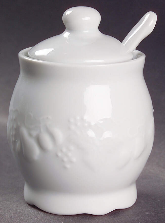 California (Blanc De Blanc) Mustard Jar & Lid with Spoon by Philippe Deshoulieres-1