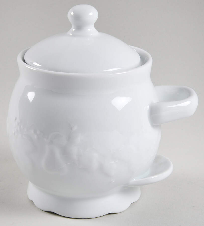 California (Blanc De Blanc) 2 Pc Pot de Creme w/Lid & Base by Philippe Deshoulieres-1